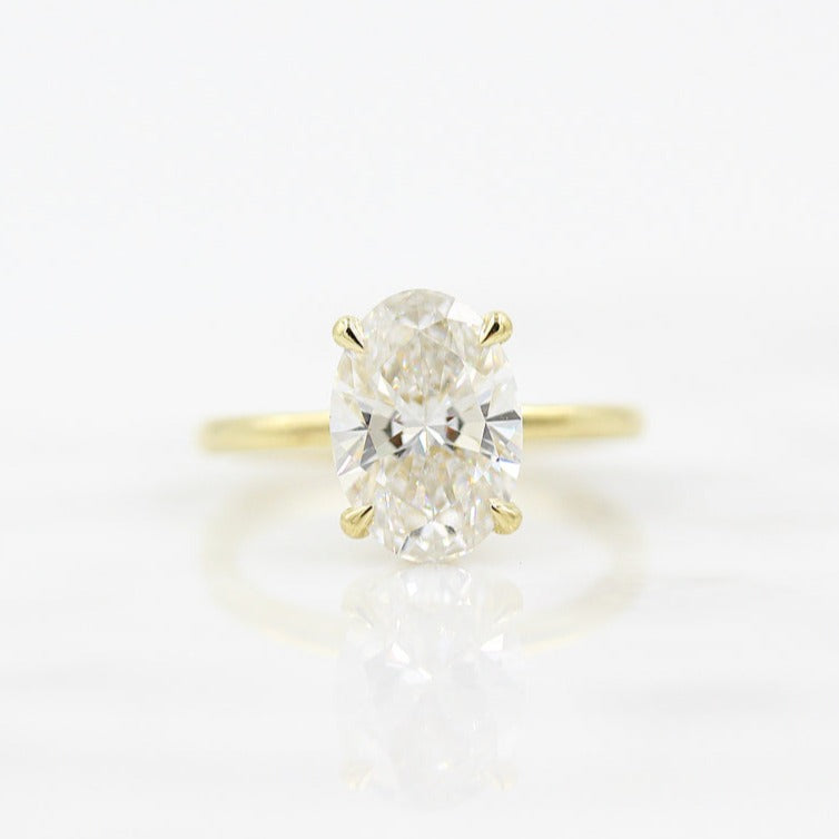 2.40 CT Oval Cut Solitaire Moissanite Engagement Ring - crownmoissanite