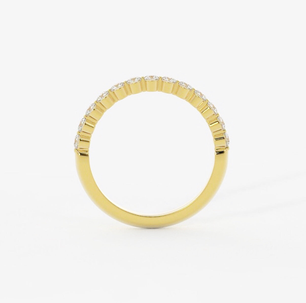 0.35 CT Round Shaped Moissanite Half Eternity Wedding Band - crownmoissanite