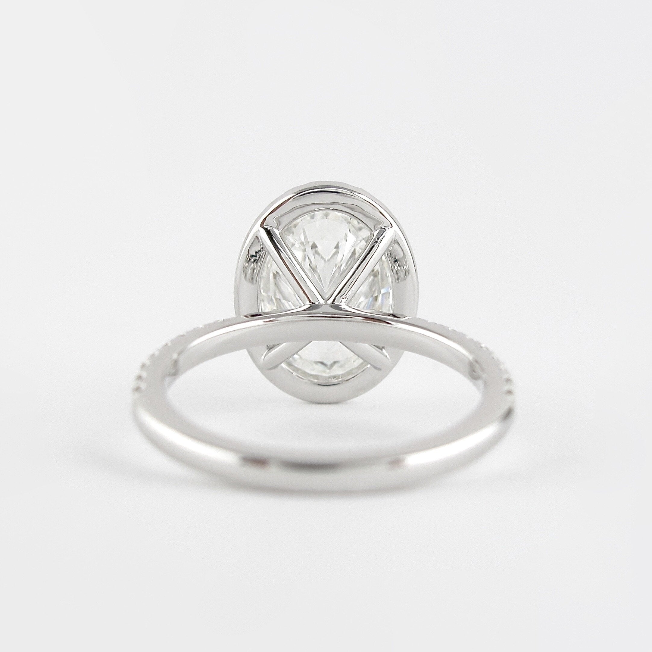 2.72 CT Oval Cut Halo Style Moissanite Engagement Ring - crownmoissanite