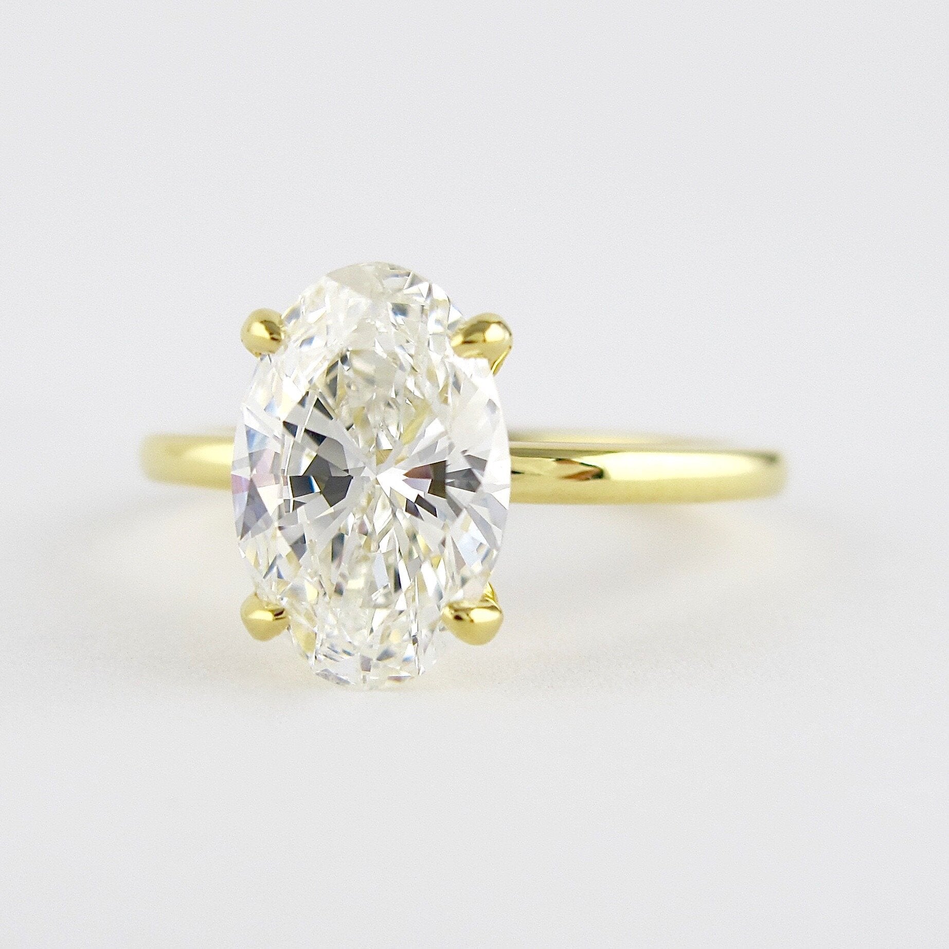 1.33 CT Oval Cut Solitaire Style Moissanite Engagement Ring - crownmoissanite