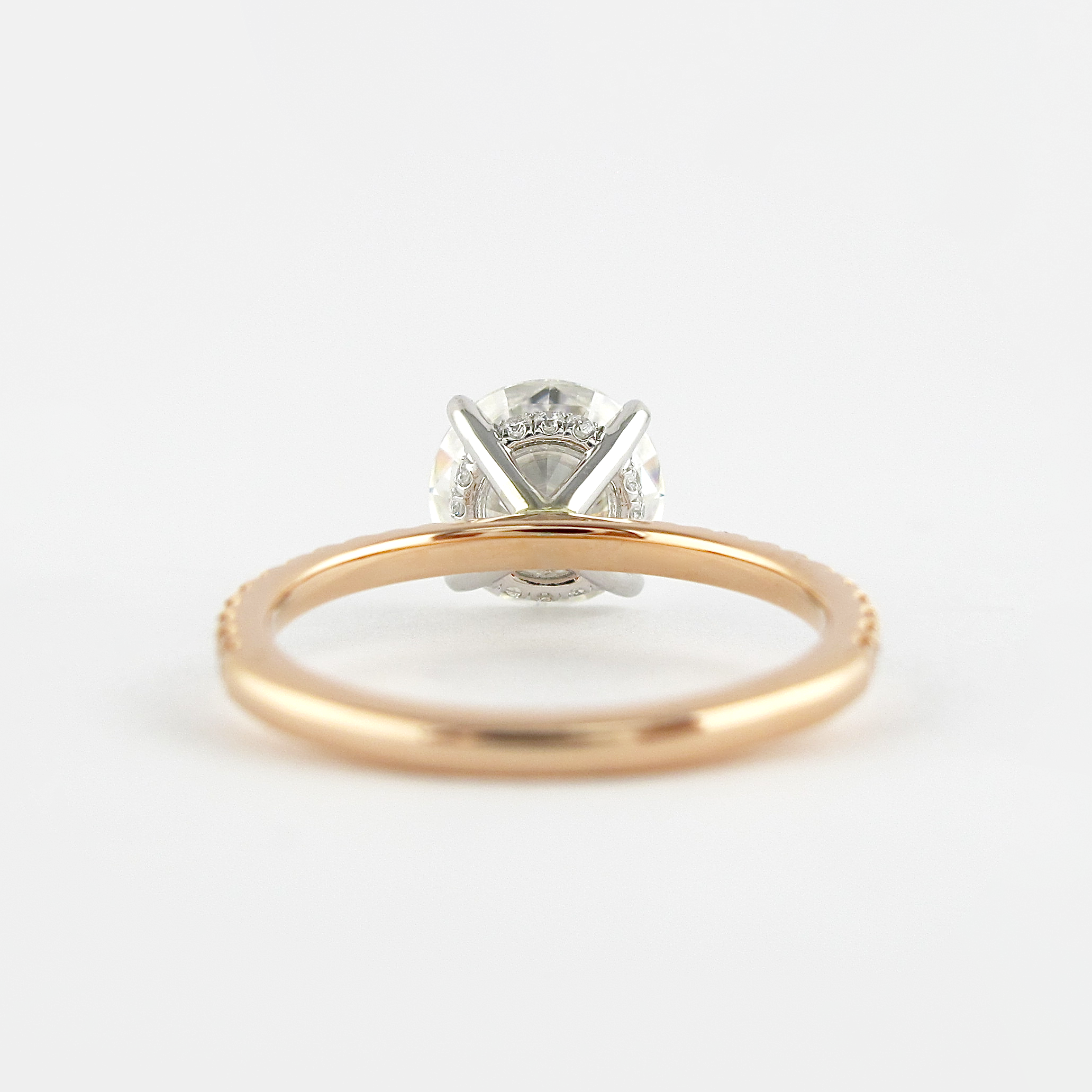 1.5 CT Round Shaped Moissanite Hidden Halo Engagement Ring - crownmoissanite