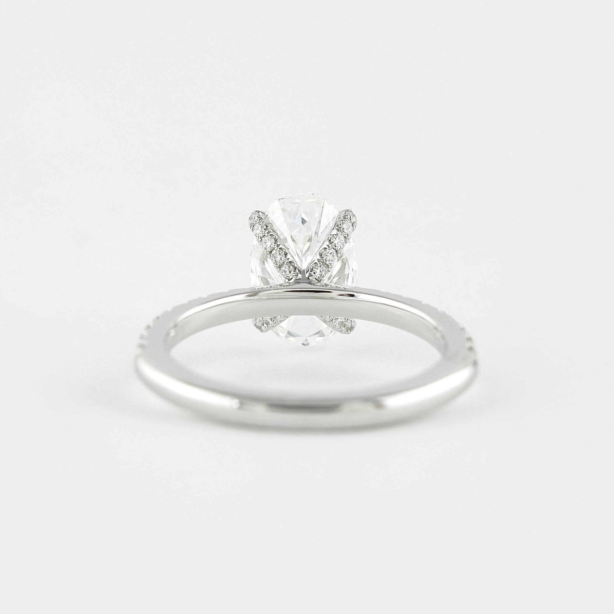 1.33 CT Oval Cut Pave Setting Moissanite Engagement Ring - crownmoissanite