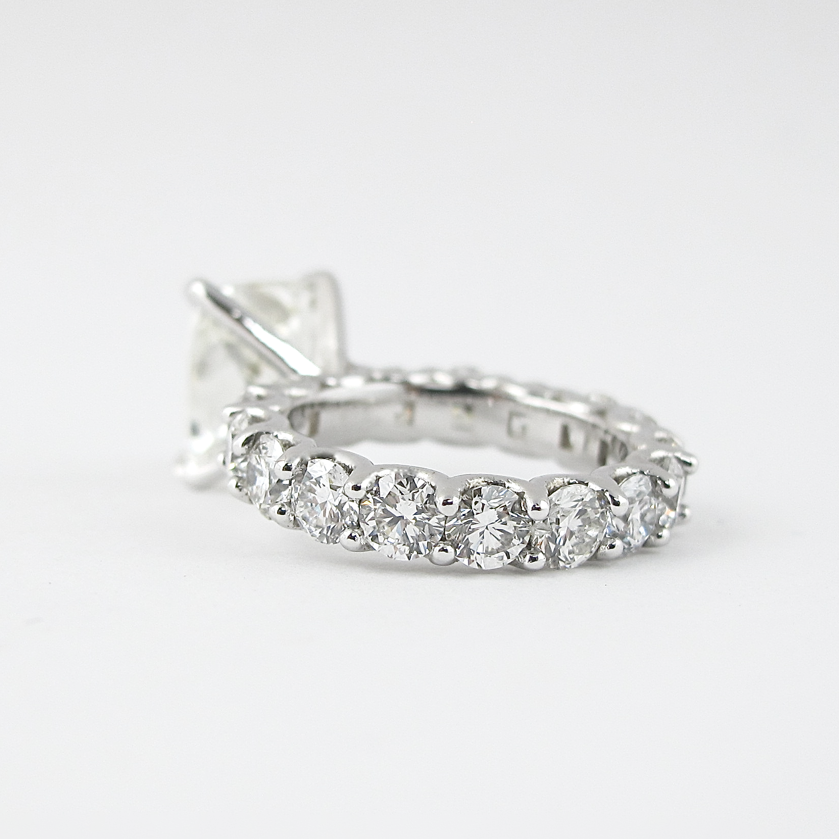 1.50 CT Cushion Cut Pave Setting Moissanite Engagement Ring - crownmoissanite