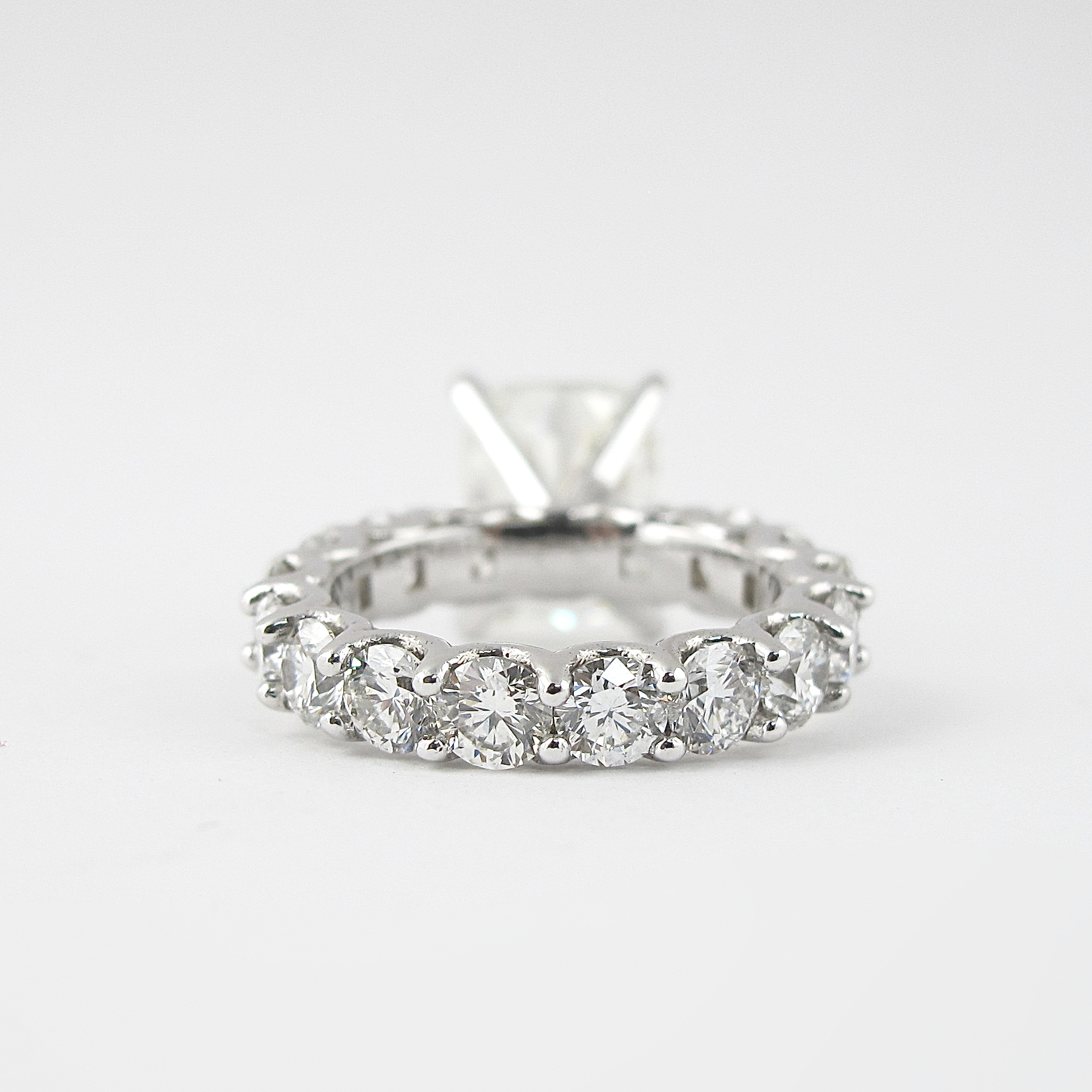 1.50 CT Cushion Cut Pave Setting Moissanite Engagement Ring - crownmoissanite