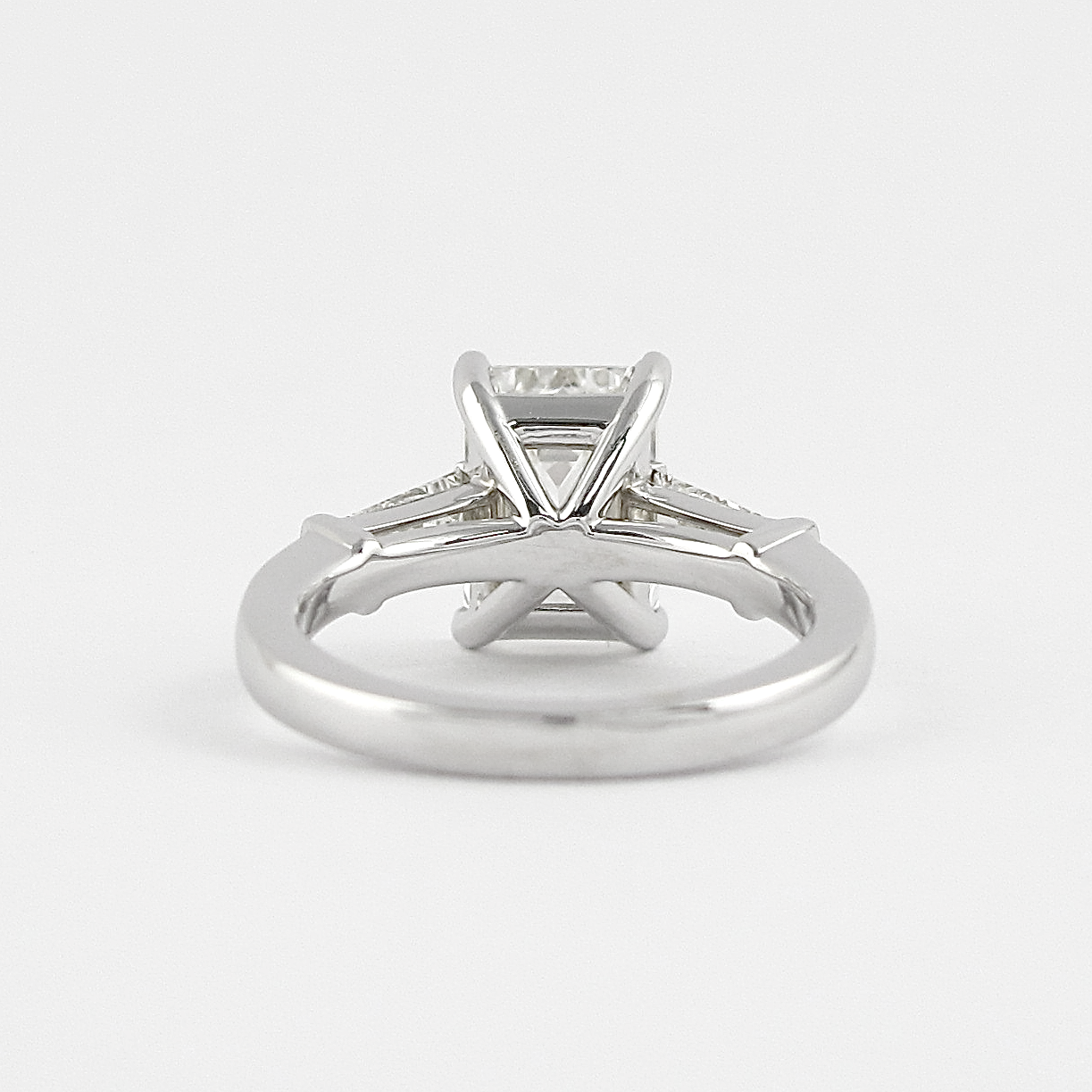 2.30 CT Emerald Three Stone Style Moissanite Engagement Ring - crownmoissanite