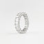 5.5 CT Emerald Cut Full Eternity Moissanite Wedding Band - crownmoissanite