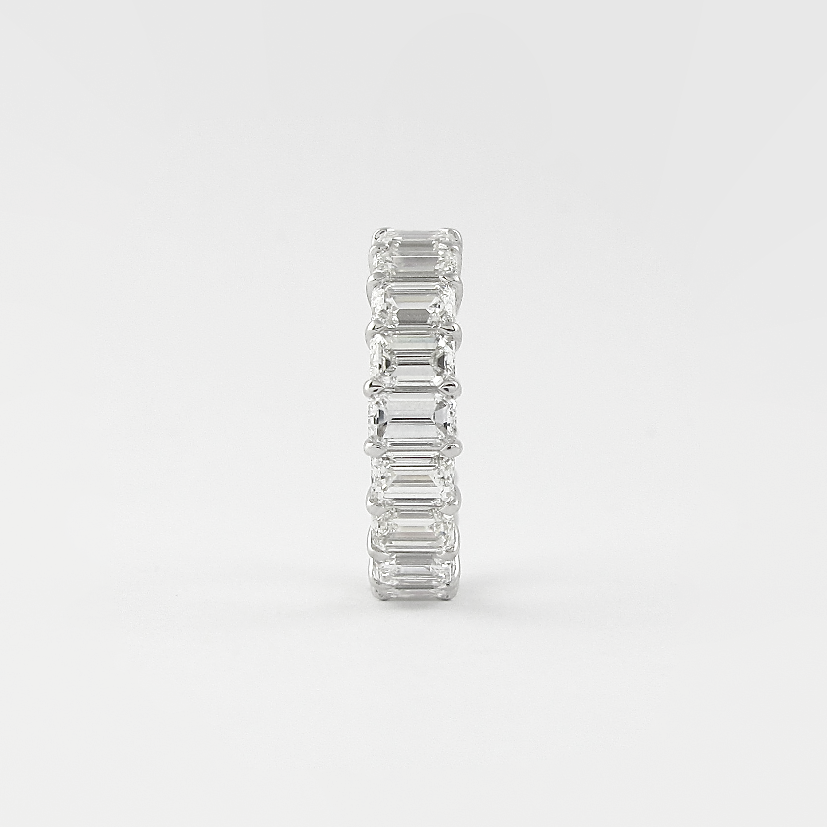 5.5 CT Emerald Cut Full Eternity Moissanite Wedding Band - crownmoissanite