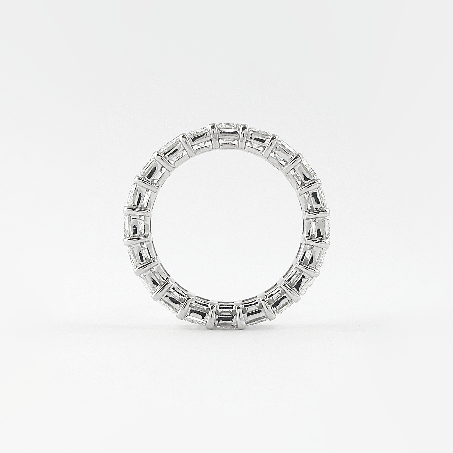 5.5 CT Emerald Cut Full Eternity Moissanite Wedding Band - crownmoissanite