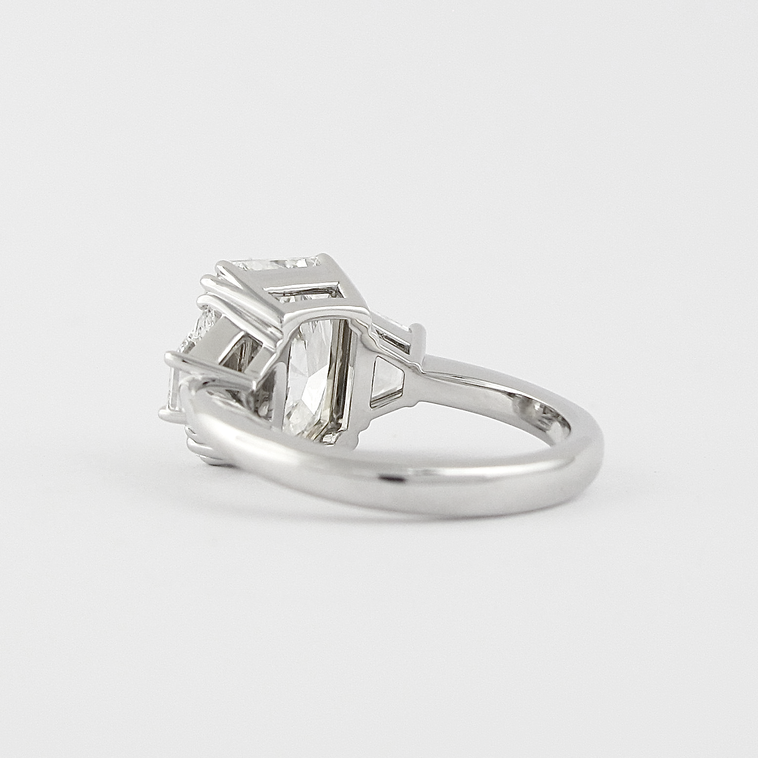 2.50 CT Radiant Three Stone Moissanite Engagement Ring - crownmoissanite