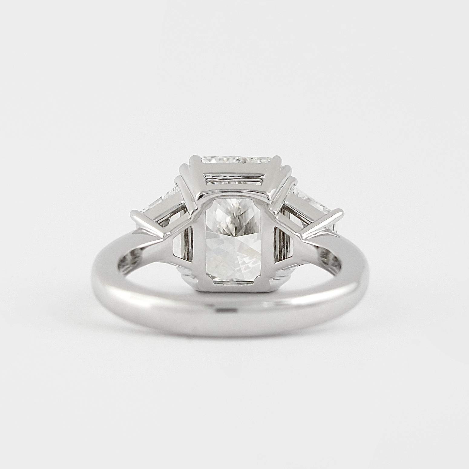 2.50 CT Radiant Three Stone Moissanite Engagement Ring - crownmoissanite