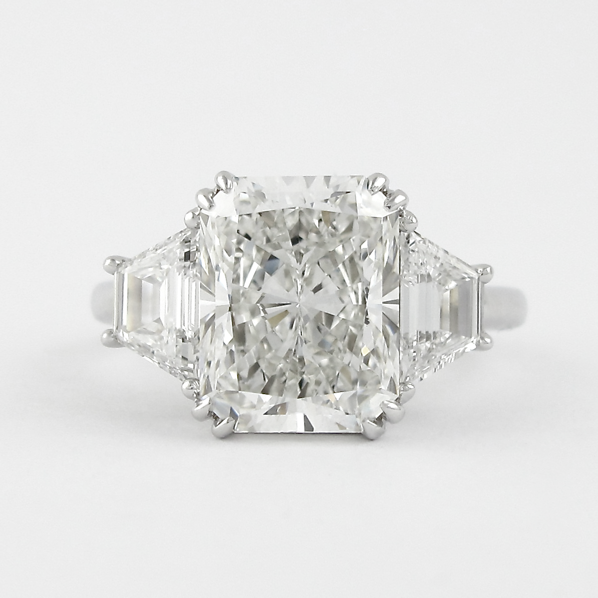 2.50 CT Radiant Three Stone Moissanite Engagement Ring - crownmoissanite