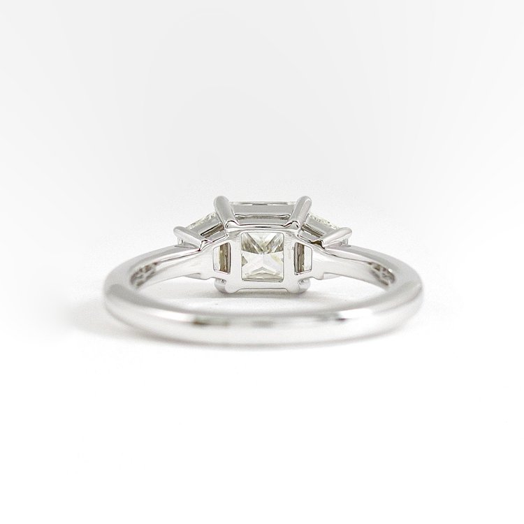 1.75 CT Princess Three Stone Style Moissanite Engagement Ring - crownmoissanite