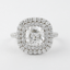 0.95 CT Cushion Double Halo & Split Shank Moissanite Engagement Ring - crownmoissanite