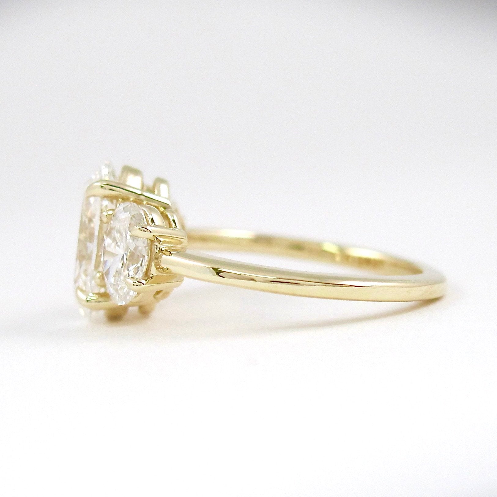 4.0 CT Oval Cut Three Stone Style Moissanite Engagement Ring - crownmoissanite