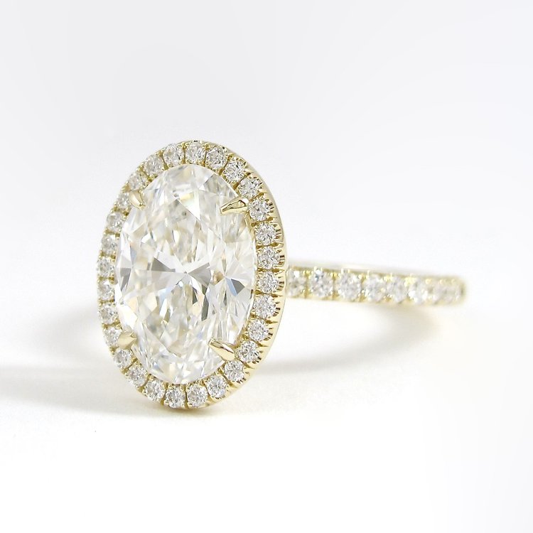 4.0 CT Oval Cut Halo Style Moissanite Engagement Ring - crownmoissanite