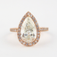 2.10 CT Pear Cut Halo Style Moissanite Engagement Ring - crownmoissanite