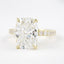 3.8 CT Elongated Cushion Solitaire Pave Moissanite Engagement Ring - crownmoissanite