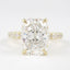 3.8 CT Elongated Cushion Solitaire Pave Moissanite Engagement Ring - crownmoissanite