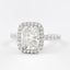 2.0 CT Elongated Cushion Halo Style Moissanite Engagement Ring - crownmoissanite
