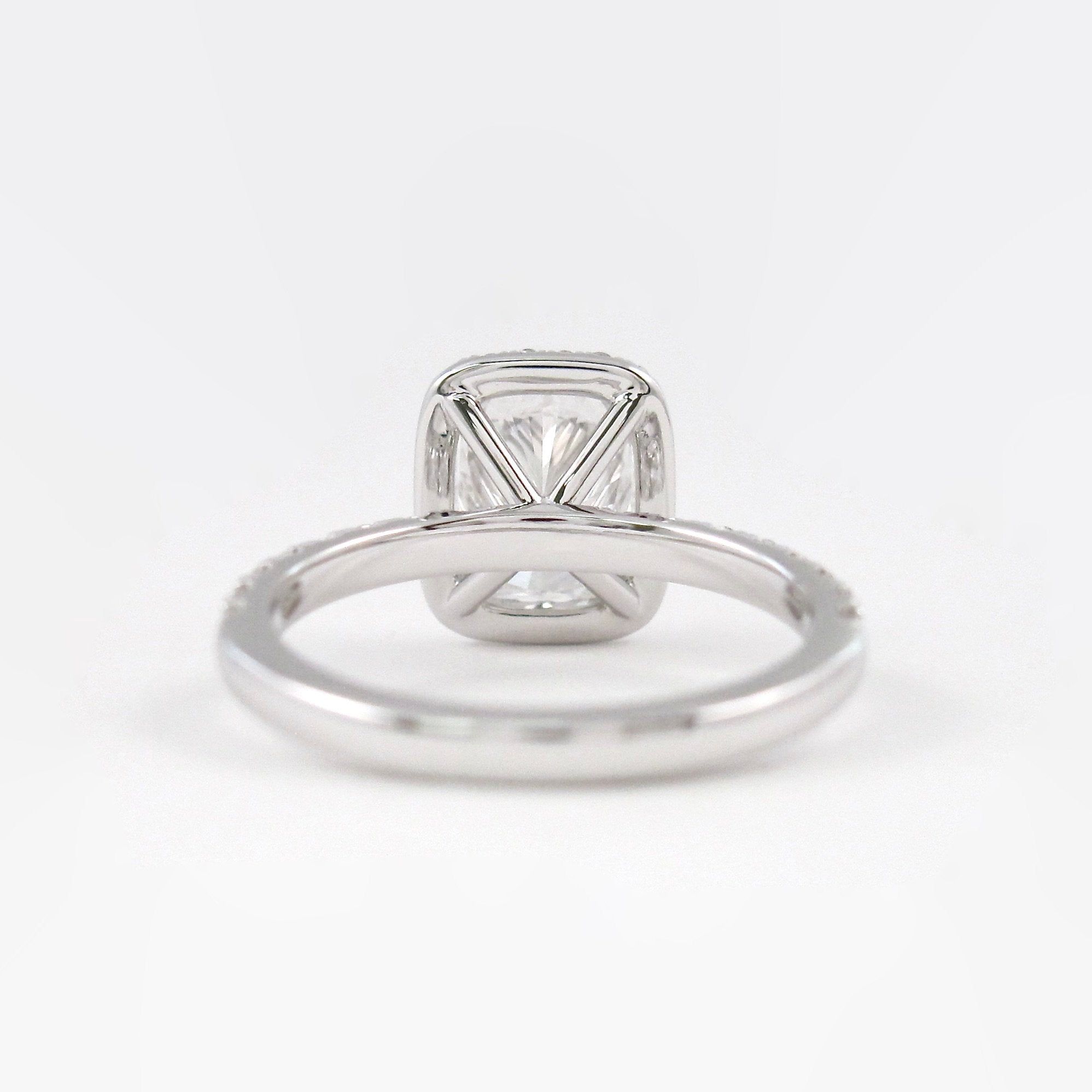 2.0 CT Elongated Cushion Shaped Moissanite Halo Engagement Ring - crownmoissanite