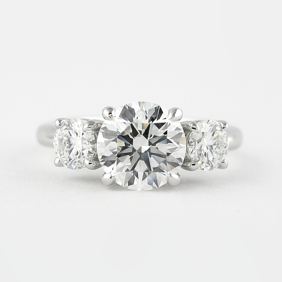 1.20 CT Round Three Stone Moissanite Engagement Ring - crownmoissanite