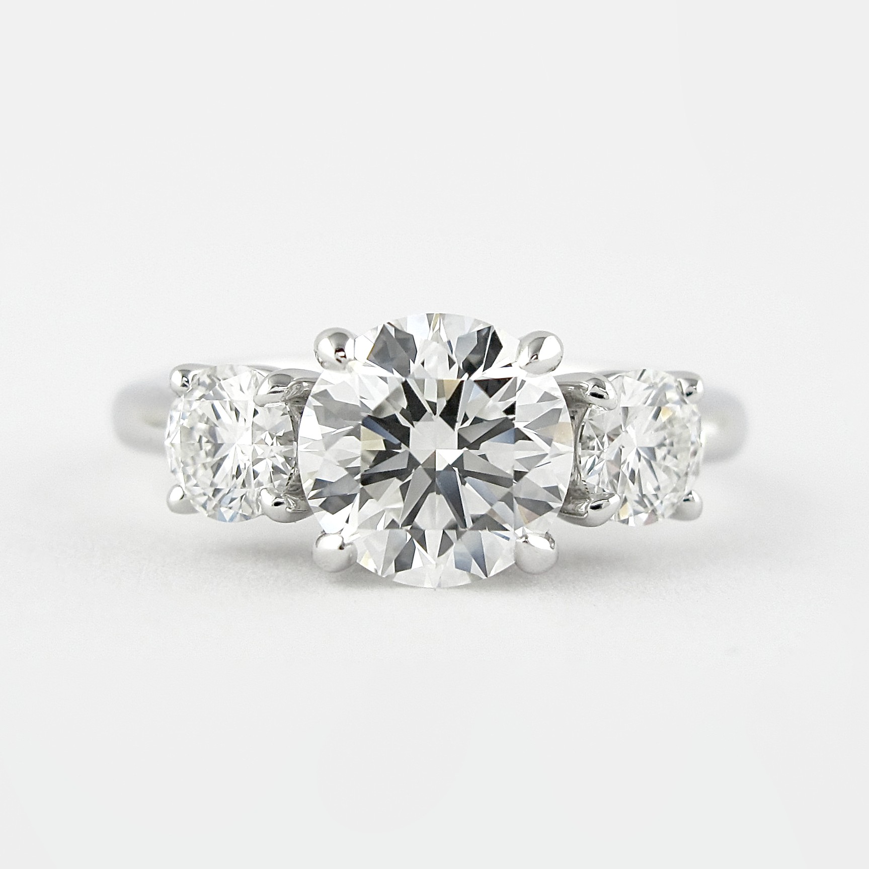 1.20 CT Round Three Stone Moissanite Engagement Ring - crownmoissanite