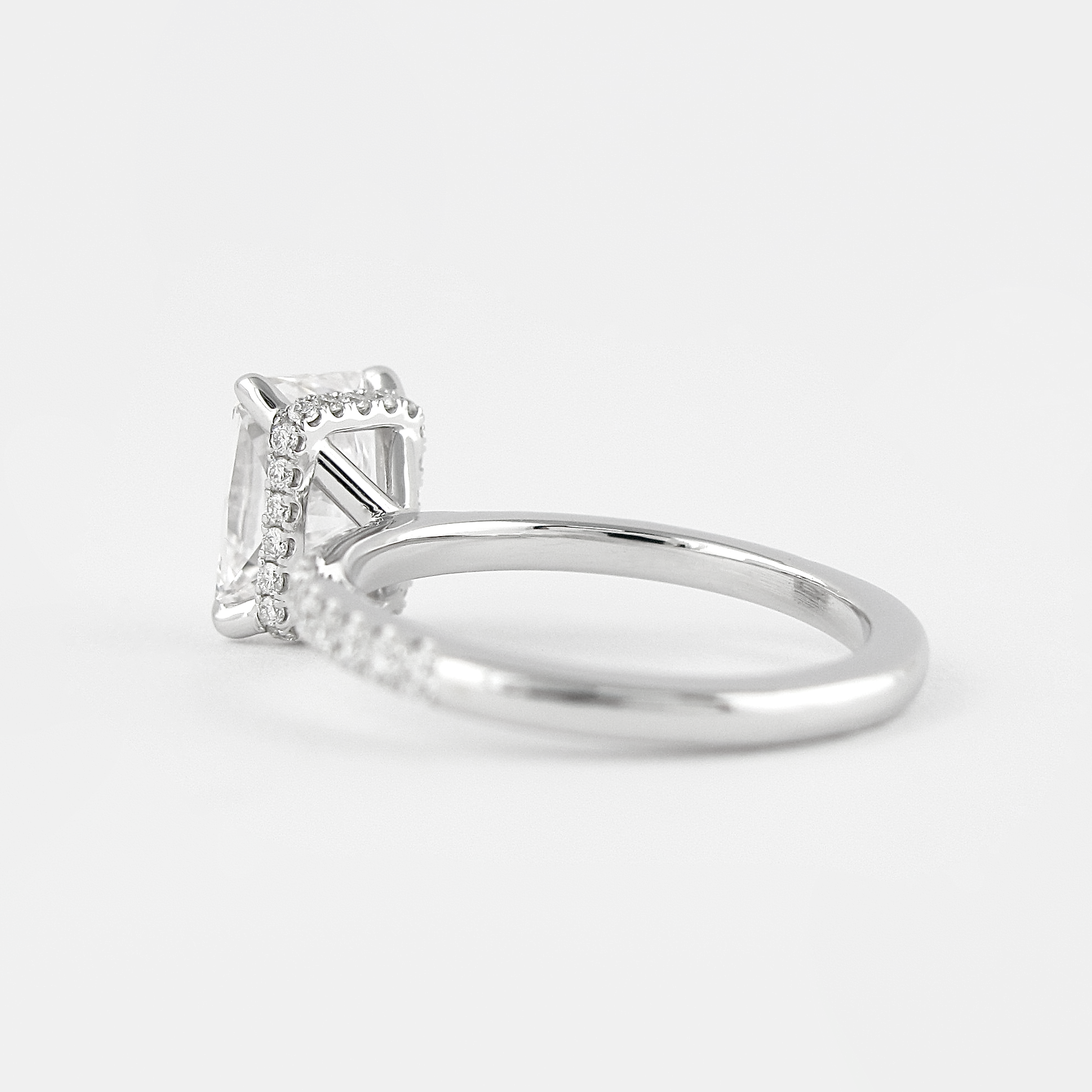 1.80 CT Radiant Shaped Moissanite Hidden Halo Engagement Ring - crownmoissanite