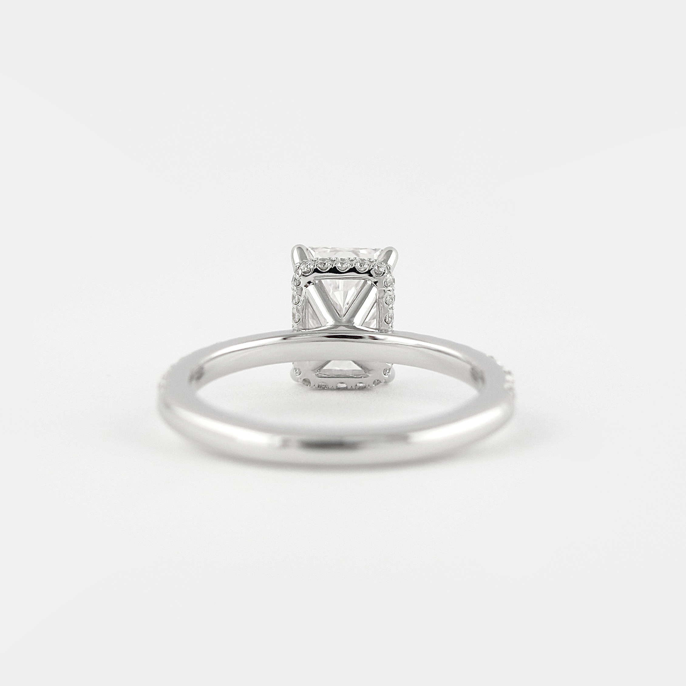 1.80 CT Radiant Shaped Moissanite Hidden Halo Engagement Ring - crownmoissanite