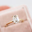 1.55 CT Emerald Cut Solitaire Moissanite Engagement Ring - crownmoissanite
