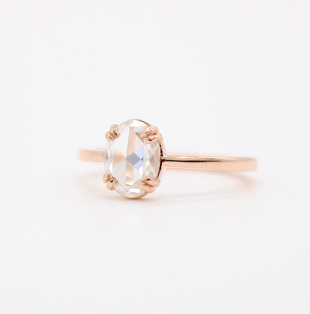 1.33 CT Oval Cut Solitaire Moissanite Engagement Ring - crownmoissanite