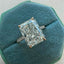 2.43 CT Radiant Solitaire & Pave Moissanite Engagement Ring - crownmoissanite