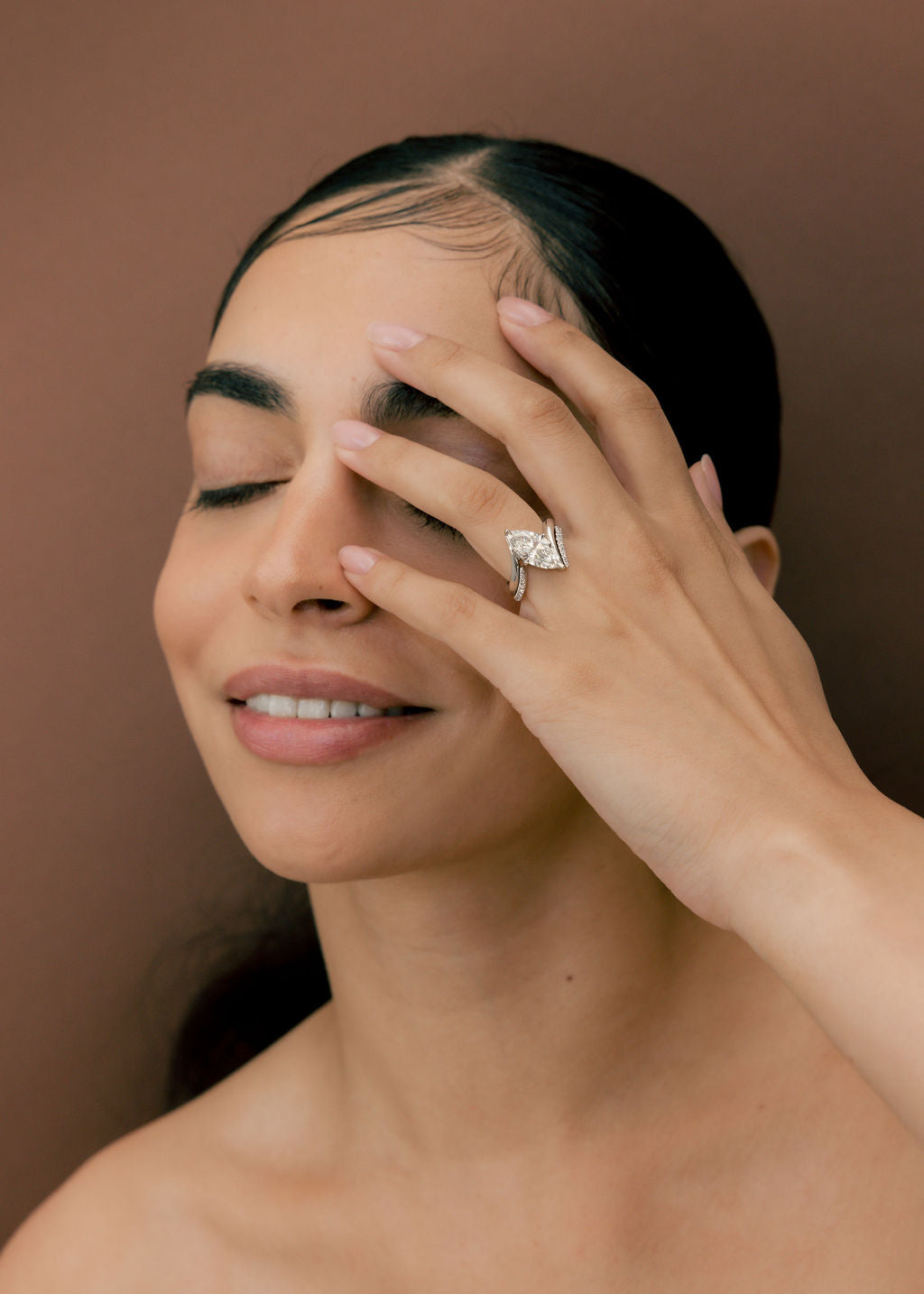 1.0 - 2.0 CT Marquise Cut Moissanite Solitaire Bridal Set