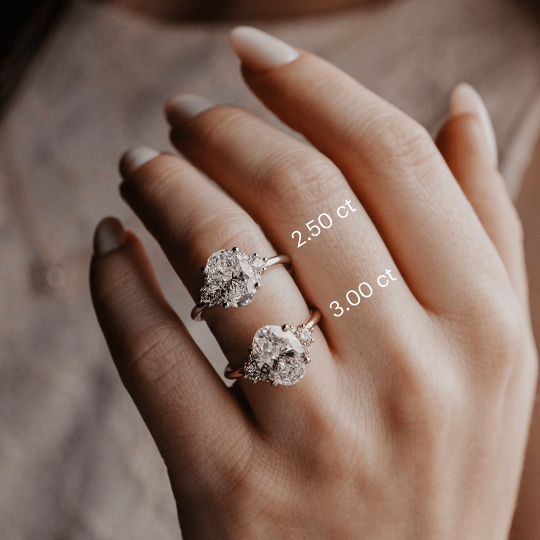 2.0 CT Oval CZ Diamond Cluster Engagement Ring