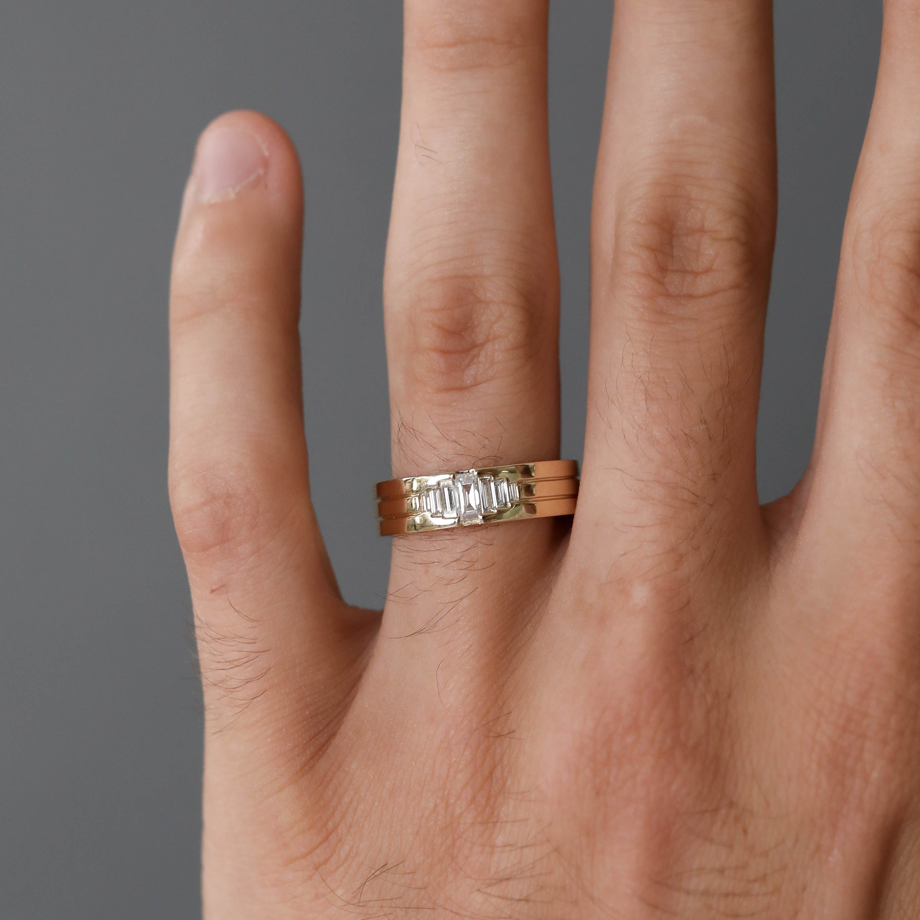 Stone Setting Classic High-Polish Finish Men's Band - crownmoissanite