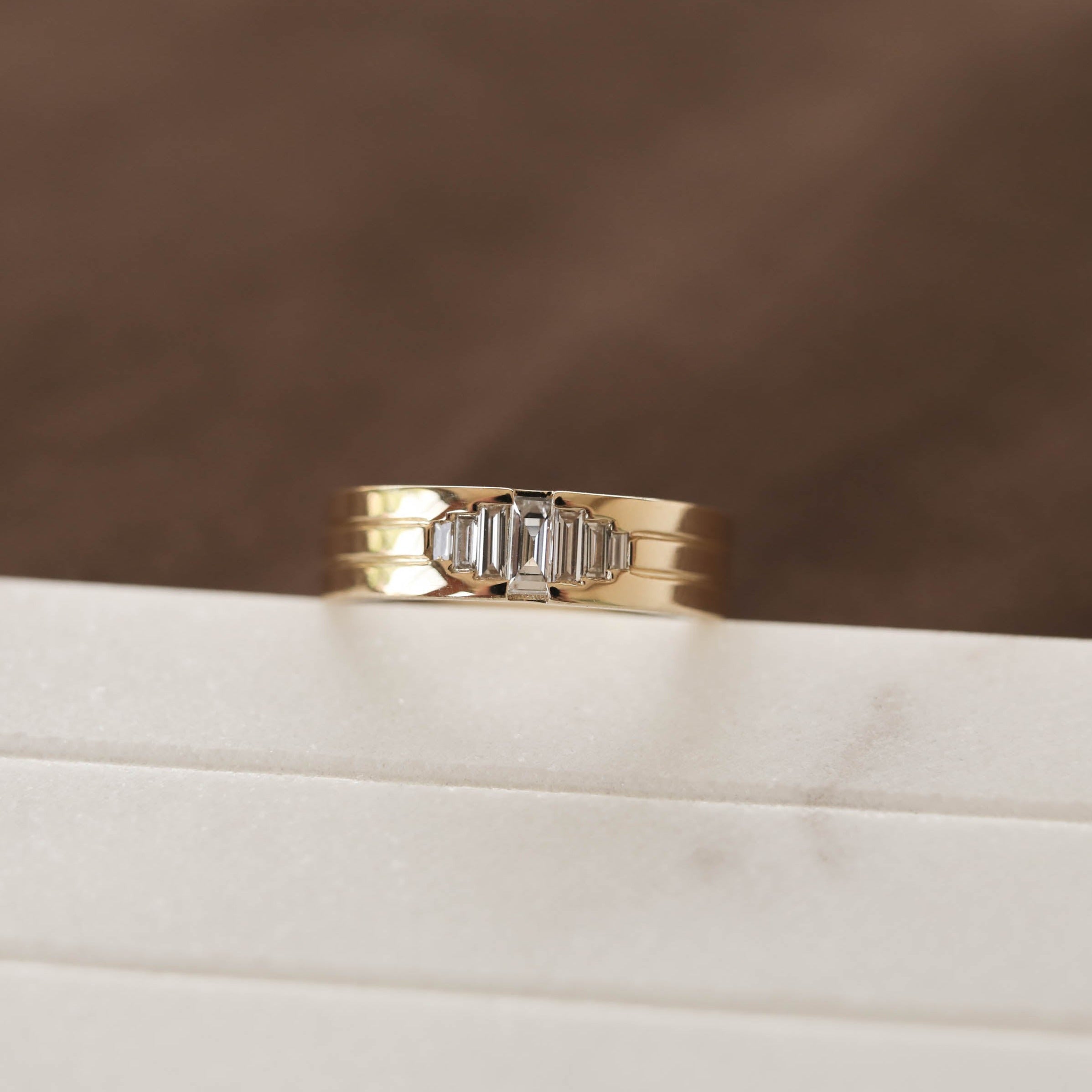 Stone Setting Classic High-Polish Finish Men's Band - crownmoissanite