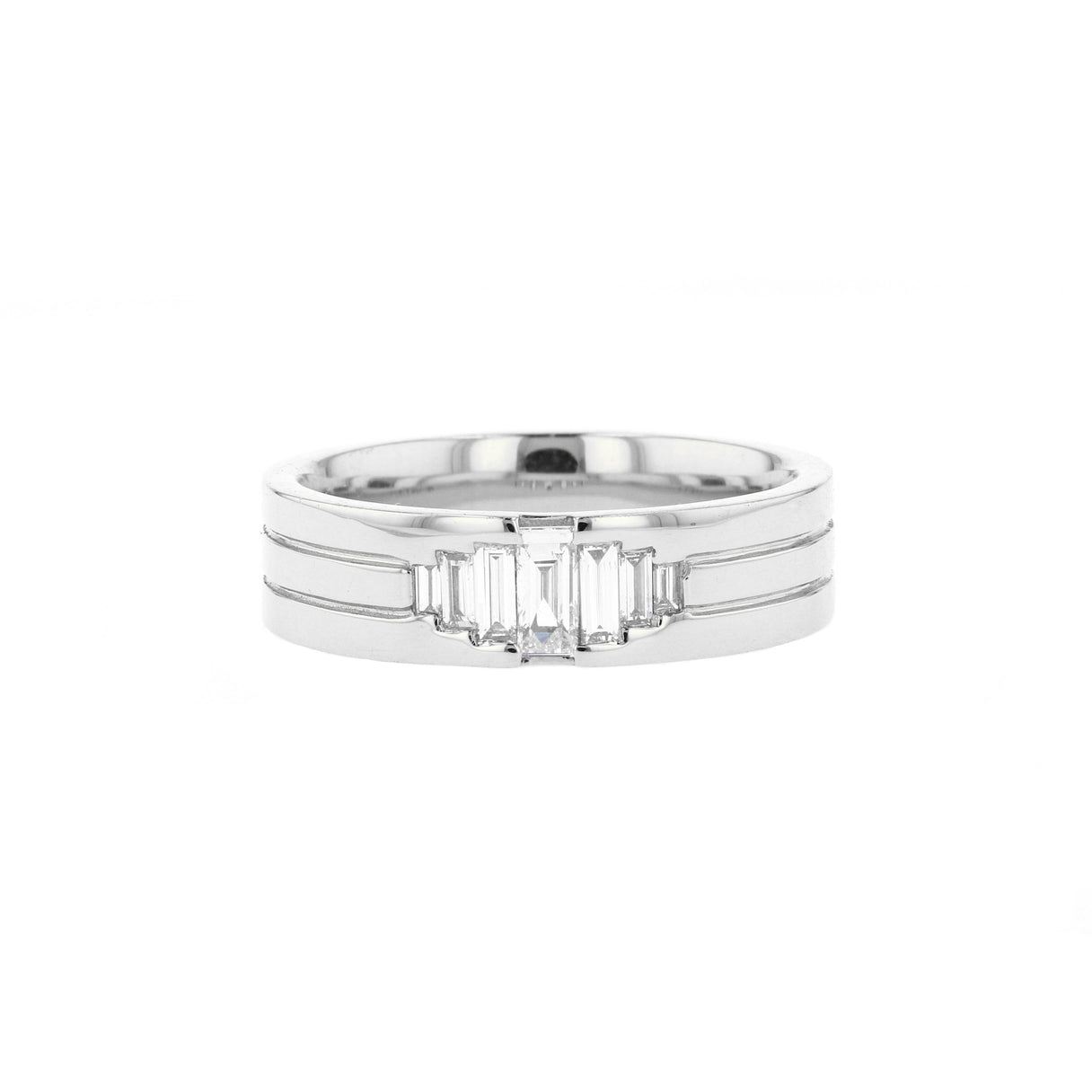 Stone Setting Classic High-Polish Finish Men's Band - crownmoissanite