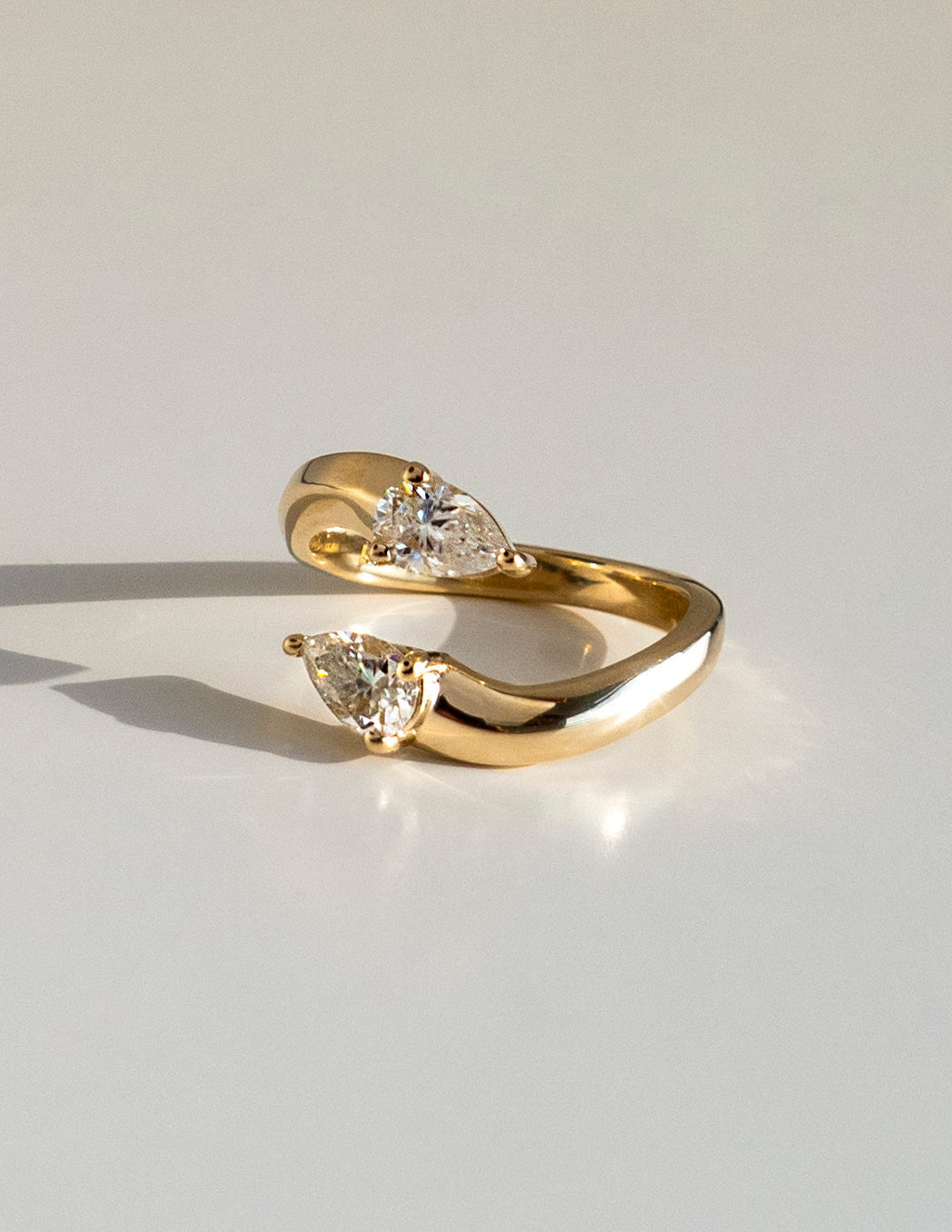 0.80 TCW Pear Moissanite Diamond Open Wedding Wedding Band