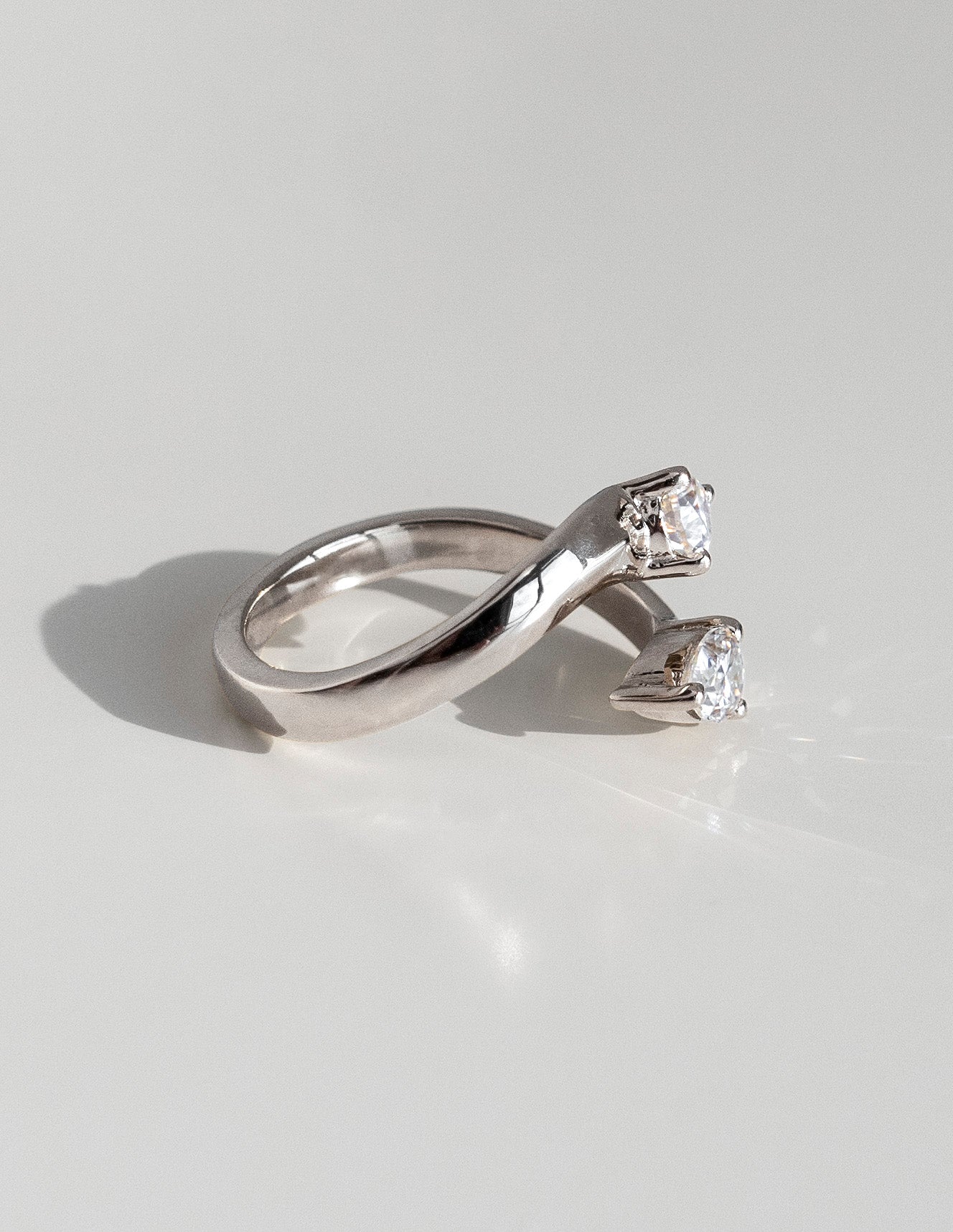 0.80 TCW Pear Moissanite Diamond Open Wedding Wedding Band