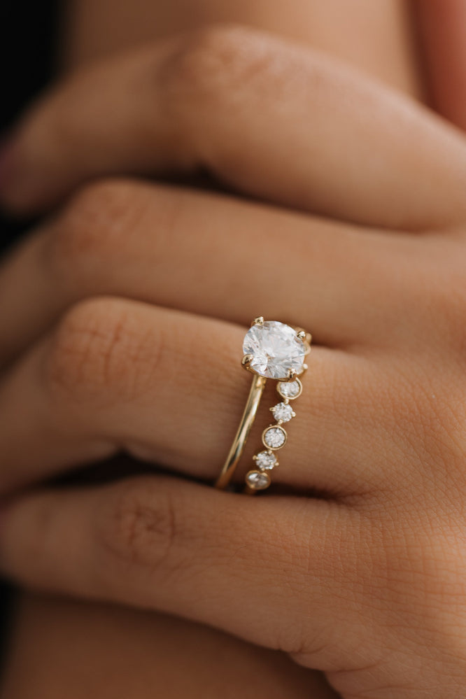 1.0 CT Round Solitaire Style Moissanite Engagement Ring