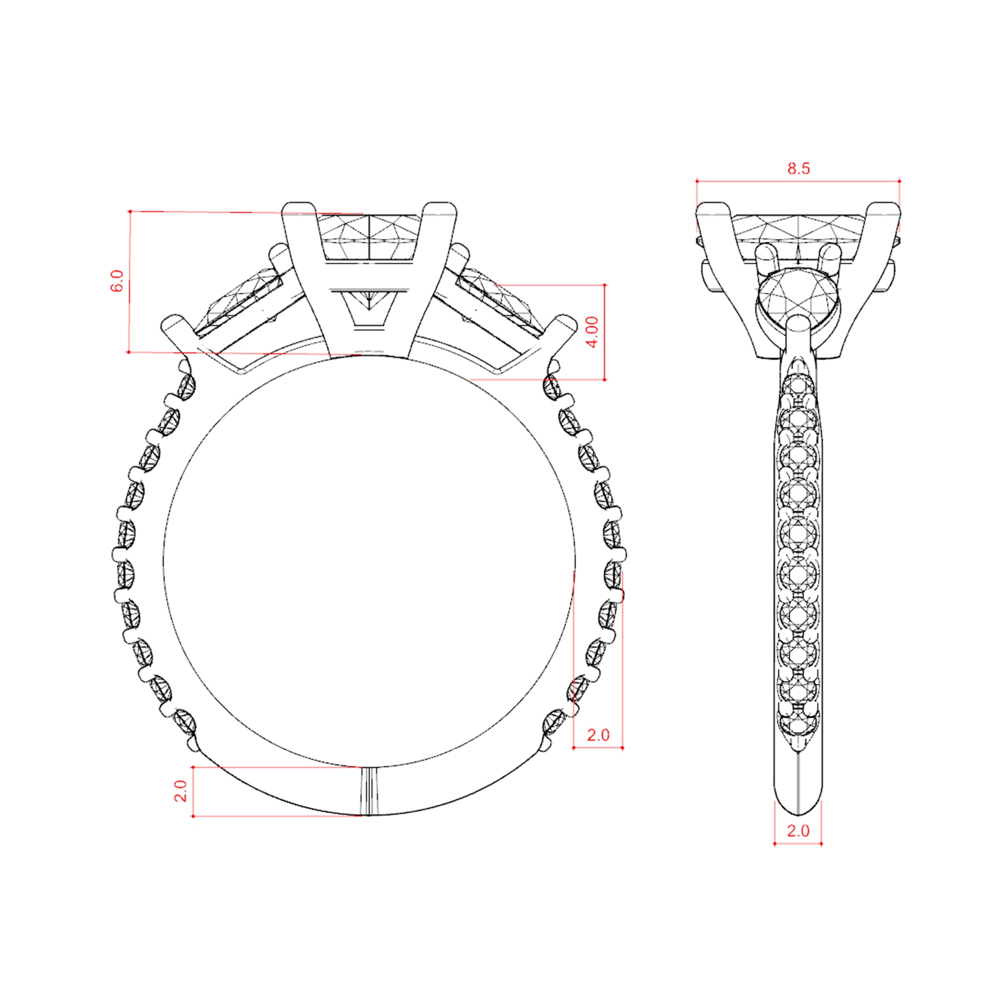 2.10 CT Oval Cut 3 Stone Moissanite Engagement Ring - crownmoissanite