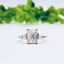 1.9 CT Emerald Shaped Moissanite Three Stones Engagement Ring - crownmoissanite