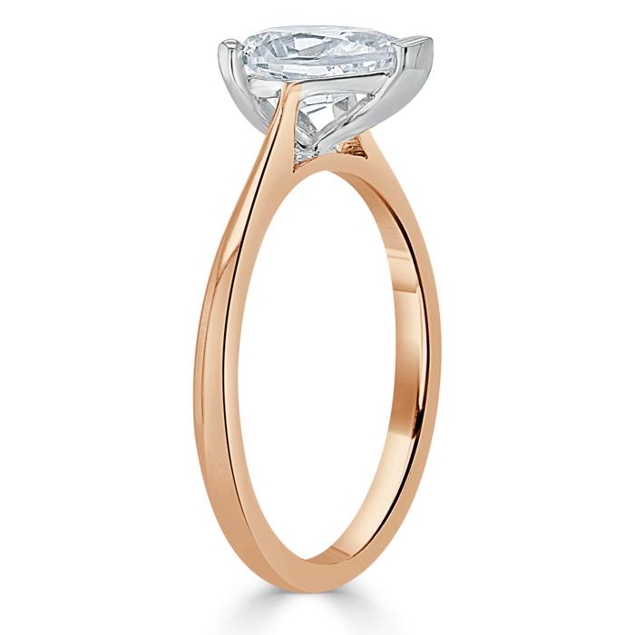 0.75 CT Pear Cut Solitaire Moissanite Engagement Ring - crownmoissanite