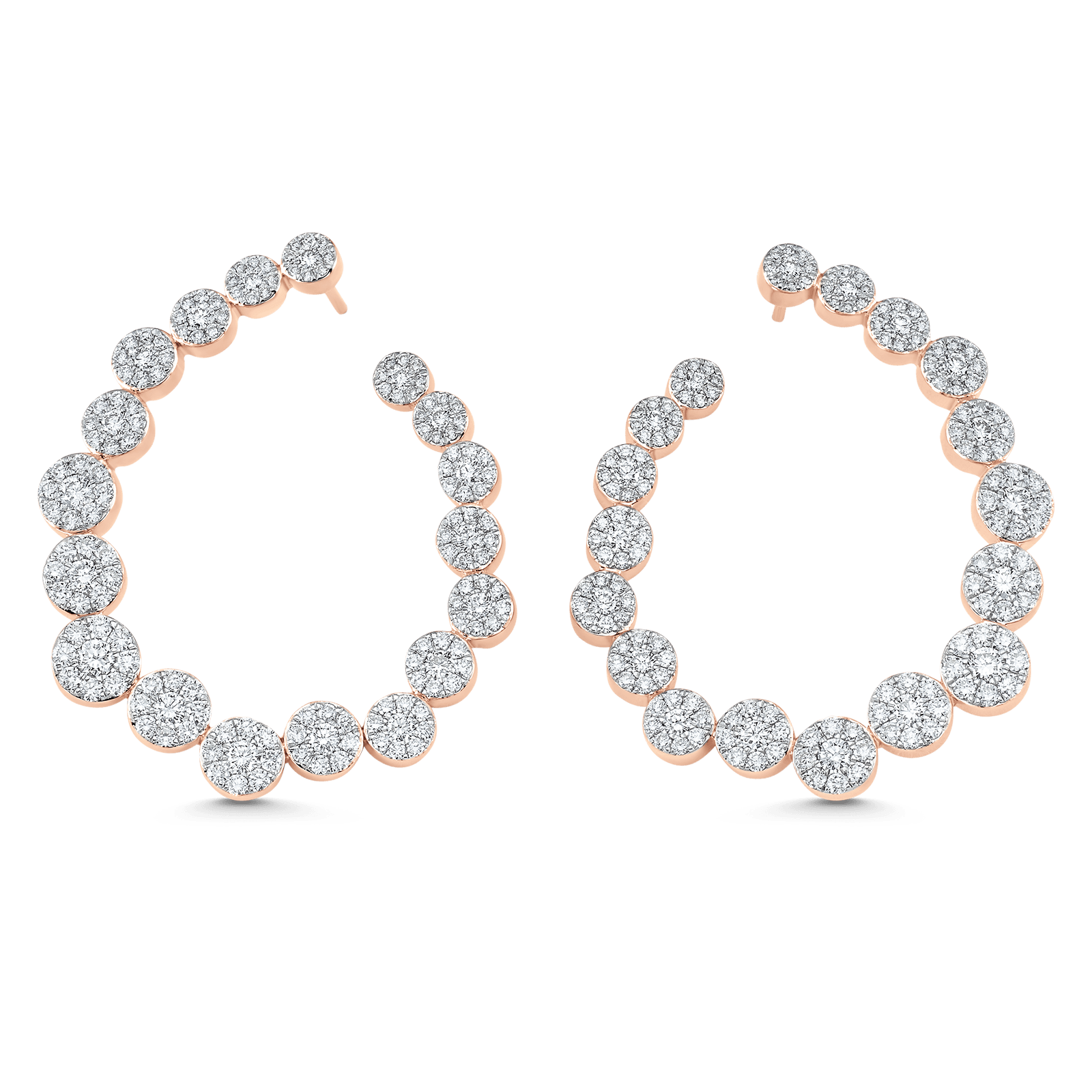 3.59 TCW Round Moissanite Diamond Hoop Earrings - crownmoissanite