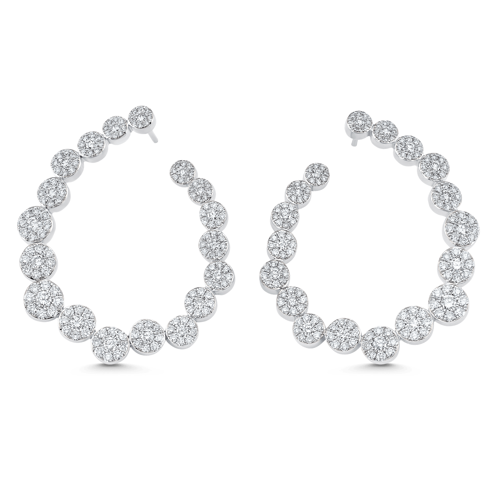 3.59 TCW Round Moissanite Diamond Hoop Earrings - crownmoissanite