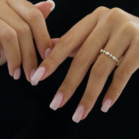 0.50 TCW Marquise And Round Cut Alternative Moissanite Wedding Band - crownmoissanite