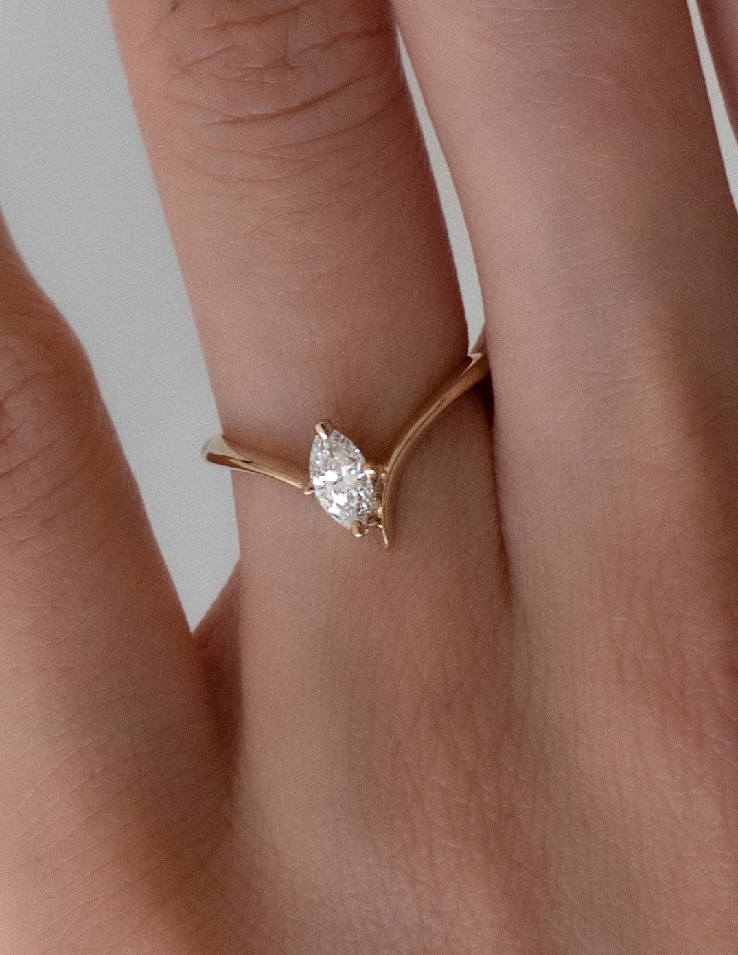 0.50 -1.50 CT Marquise Shape Moissanite Solitaire Engagement Ring