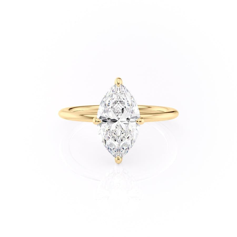 1.58 CT Marquise Shaped Moissanite Hidden Halo Engagement Ring - crownmoissanite