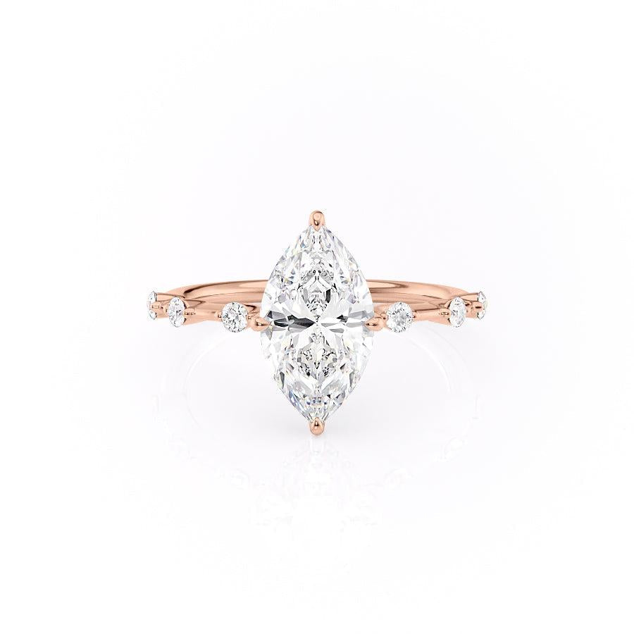 1.58 CT Marquise Cut Solitaire Dainty Engagement Ring With Hidden Halo Setting - crownmoissanite