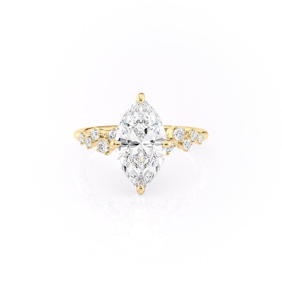1.58 CT Marquise Cut Solitaire Hidden Halo Setting Moissanite Engagement Ring - crownmoissanite