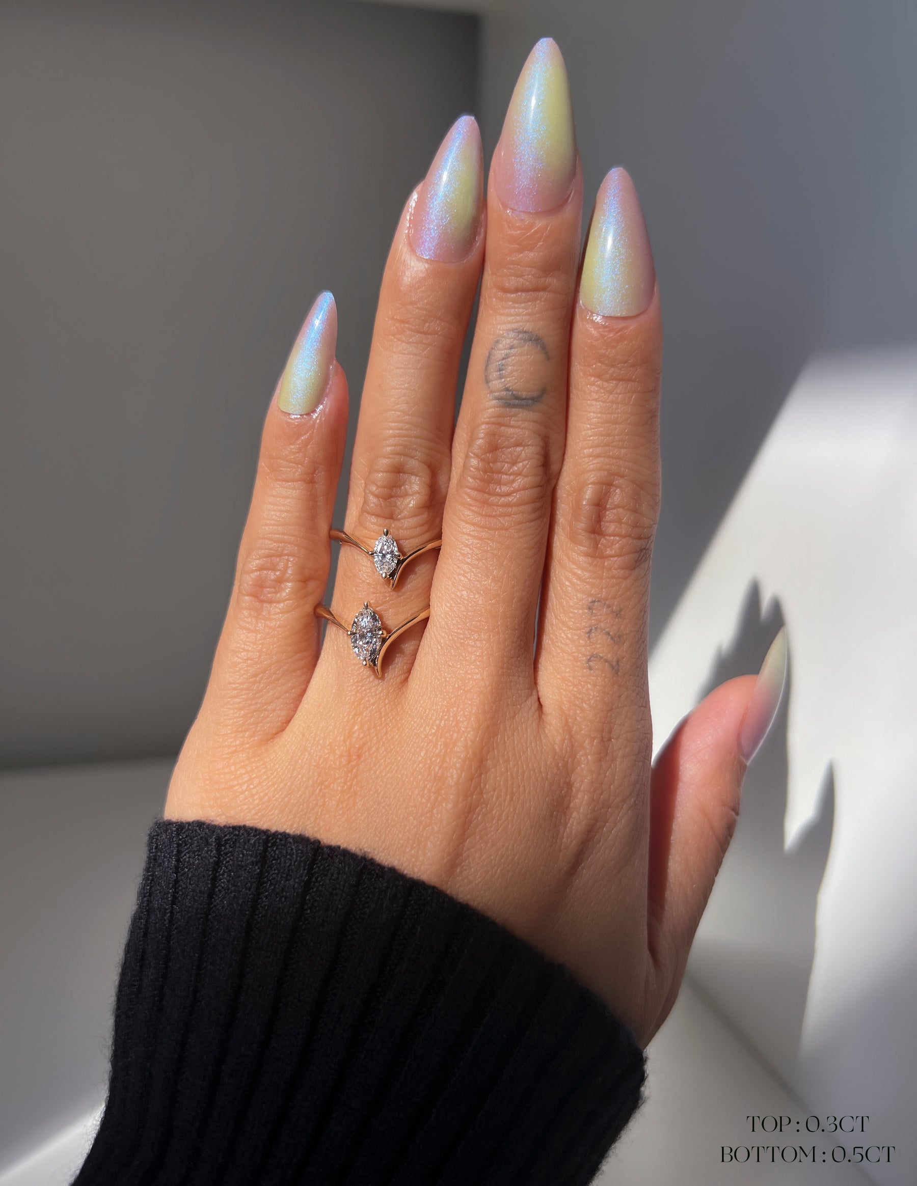 0.50 -1.50 CT Marquise Shape Moissanite Solitaire Engagement Ring